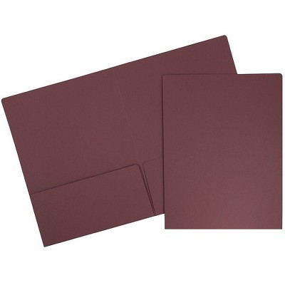JAM Paper Premium Matte Colored Cardstock Two-Pocket Presentation Folders Bur 166628527C