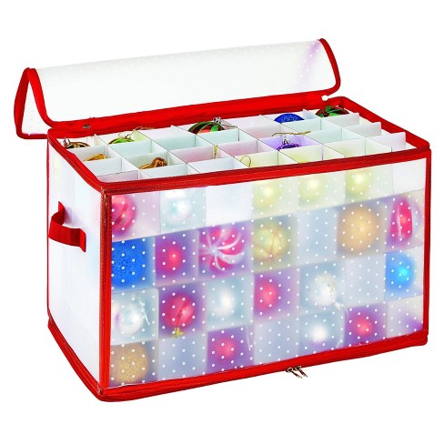 Ornament Storage Organizer Holds 112 2.25in Ornaments Red - Simplify - image 1 of 3