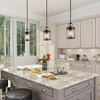 LNC Laius 1-Lights 6" Farmhouse Cylinder Pendant  Lights, Antique  Brown and Black with Clear Glass Shade - 4 of 4