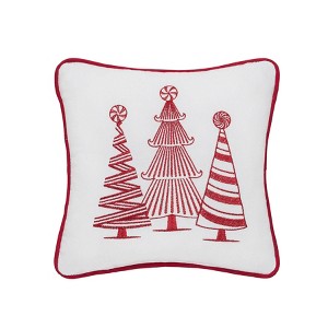 C&F Home 10" x 10" Peppermint Forest Christmas Throw Pillow - 1 of 4