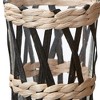 TAG Island Collection Clear Glass Short Tumbler Drinkware with Black and Natural Cattail Straw and Paper Weave Sleeve, 14 oz. Set 4 - 2 of 2
