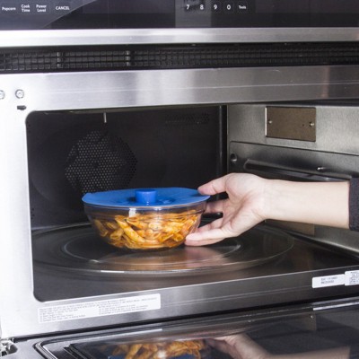 Blue Silicone Suction Bowl and Pan Lid Covers Set of 5