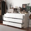 FUFU&GAGA Modern Horizontal Dresser High Gloss 9 Drawer Wooden Chest of Drawers Bedroom White - 3 of 4