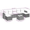 vidaXL 8 Piece Patio Sofa Set with Cushions - Brown and Red With Table - 3 of 4