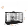 VisioGear 48" Double Door Folding Metal Wire Cage with Divider and Leak-Proof Pan Tray for Indoor, Outdoor, and Travel, Black, 48.4"*29.1"*31.3" - 3 of 4