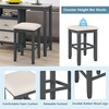 3 Piece Dining Table Set for 2, Counter Height Table Set with 2 Bar Stools, Space Saving Pub Dining Set for Kitchen Restaurant Living Room - 2 of 4