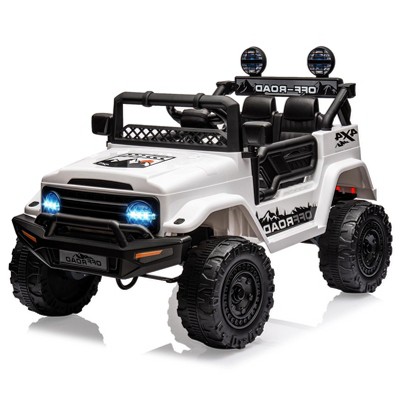 Electric Car for Kids, 12V Ride on Truck Car with Remote Control Spring Suspension, LED Lights, Music, 3 Speeds