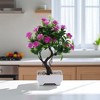 Unique Bargains Artificial Plants Rose-Adorned Welcome Pine Bonsai Plastic 3.94"x3.94"x10.63" 1 Pc - 2 of 4