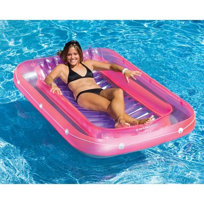 71" Pink and Purple Inflatable Vinyl Pool Lounger