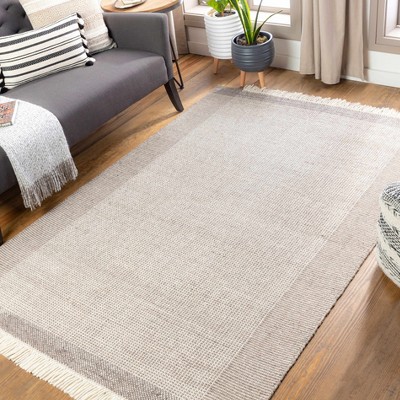 Hauteloom Joelle Beige Grid Wool Rug