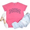 Simply Sage Market Embroidered Mom Varsity Outline Garment Dyed Tee - 2XL - Crunchberry - 3 of 4