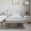 vidaXL White Twin XL Metal Bed Frame with Headboard & Slats, No Mattress, Easy Assembly - 3 of 4