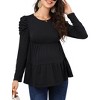 Coolmee Womens Maternity Tops Long Sleeve Pregnancy Babydoll Tunic Blouses Crew Neck Shirts Pregnant Clothes - 4 of 4