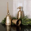9"H  7.5"H and 5.5"H Sullivans Metal and Rope Bell Ornaments - Set of 3  Gold Christmas Ornaments - 3 of 3