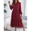 Clearlove Women’s Relaxed Fit Long Sleeve Ruffle Detail Shirt Dress Effortless Everyday Tunic Style - 2 of 4