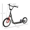VYNXARIA Black Kick Scooters for Teens 5+ with Adjustable Handlebar and 16" Front, 12" Rear Inflatable Wheels - 4 of 4