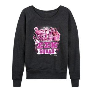 Women's - Disney - The Eek Squad Lightweight French Terry Wide Neck Long Sleeve Shirt - 1 of 4