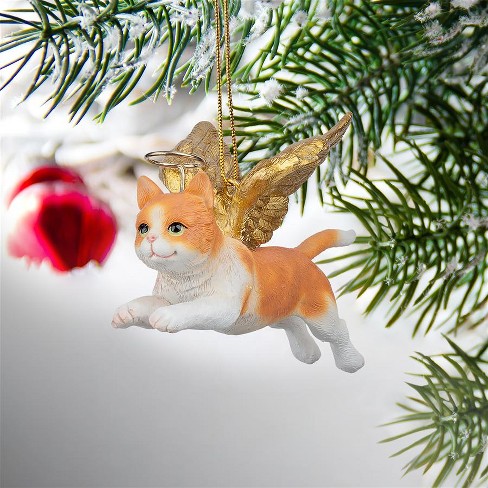 Design Toscano Honor The Feline: Orange Tabby Holiday Cat Angel