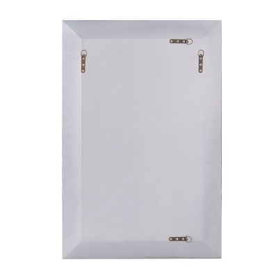 Rectangular Silver Wood Vanity Wall Mirror