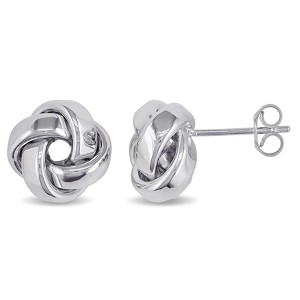 EVERLY JEWELRY | 10k Gold Knot Stud Earrings - Multiple Metal Color Options - 1 of 3