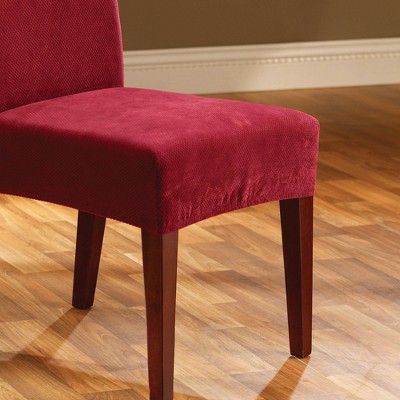 Garnet Stretch Pique Short Dining Chair Slipcover