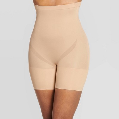 Slimshaper By Miracle Brands Women's High-waisted Tummy Tuck Thigh Slimmer  - Warm Beige L : Target