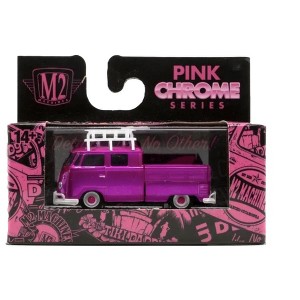 M2 Machines 1959 VW Double Cab Truck USA Model Pink Chrome Series - 1 of 3