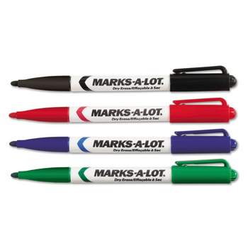 Avery Marks-A-Lot Pen-Style Dry Erase Markers Bullet Tip Assorted 4/Set 24459