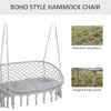 2-Person Macrame Porch Swing Chair with Cushion, Boho Hanging Swing Seat for Indoor/Outdoor Use - 4 of 4
