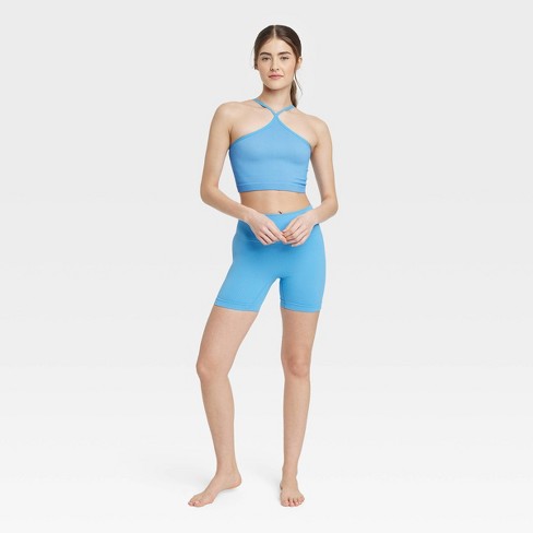 Women's Halter Brami - Colsie™ Blue M : Target