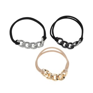 Unique Bargains Elegant Bracelet Scrunchies Hair Elastic Bands 3 Pcs - 1 of 4