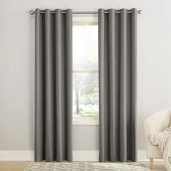 63"x54" Seymour Energy Efficient Grommet Room Darkening Curtain Panel Steel Gray - Sun Zero