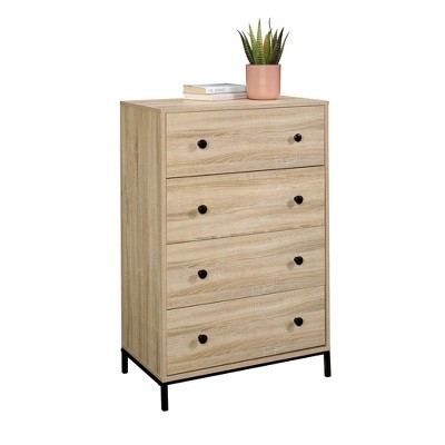 Charter Oak Industrial 4-Drawer Chest with Black Metal Base
