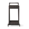 Maliang Brown Kitchen Bar&Serving Cart with Wheels, 2 -Tier Storage Shelves - 3 of 4