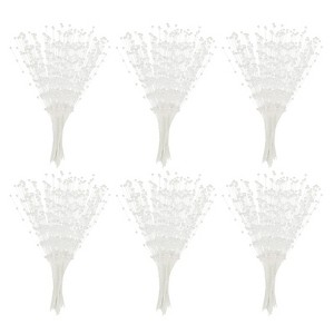 Unique Bargains No Fading Plastic Decorations Pearl String Bouquet 60 Pcs - 1 of 4