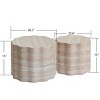 Set of 2 Wood Coffee Tables,Modern Minimalist Round Coffee Table with Faux Pattern,Accent Tables for Living Room or Small Space Decor-Koiai - 3 of 4