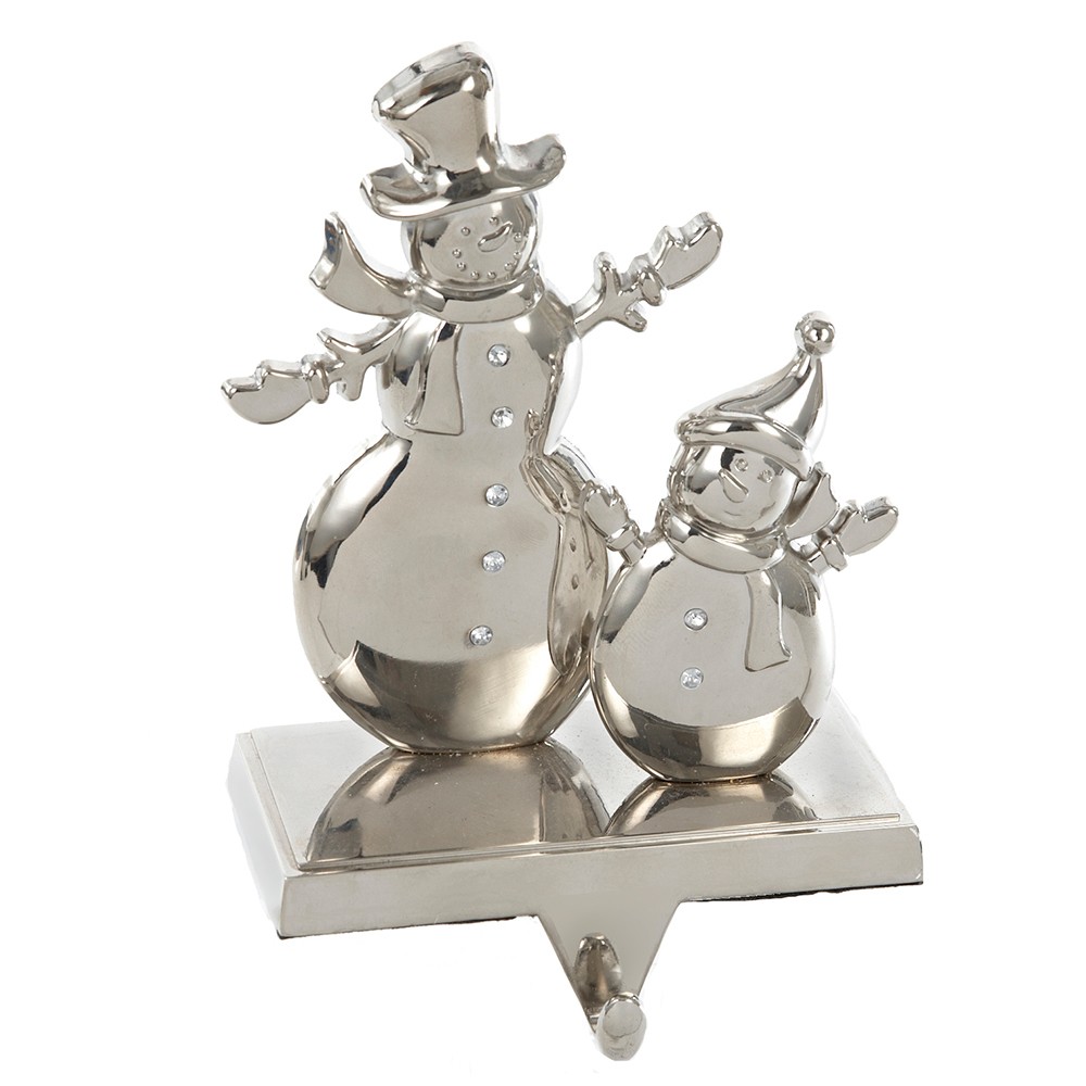 UPC 086131254963 product image for Metal Snowman Christmas Stocking Holder, Silver | upcitemdb.com