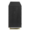 Modern Black Cabinet with Brushed Brass Accents  4 Glass Doors, Bottle Storage & Gold Sled Base - 3 of 3