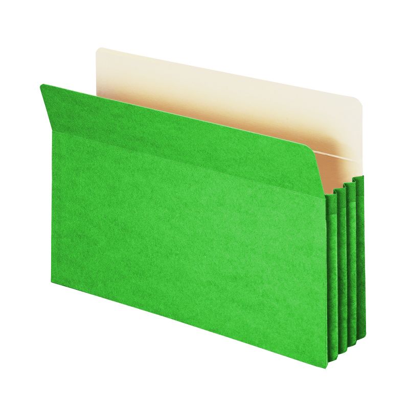 Smead File Pocket, Straight-Cut Tab, 3-1/2" Expansion, Legal Size, Green, 25 per Box (74226), 1 of 10