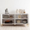 4 Doors Buffet Cabinet with Storage, Wood Sideboard with Carved Door Panels, Modern Aesthetic Storage Cabinet with Adjustable Shelves for Living Room - 4 of 4