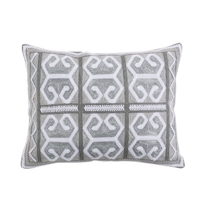 Carlisle Grey Geometric Decorative Pillow - Levtex Home