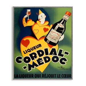 Stupell Industries Retro Vintage Wine Advertisement White Framed Giclee Art - 1 of 4