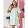 INSPIRE CHIC Women's Nightgown Short Sleeve Printed Sleepwear Sleepshirts Cute Night Shirts Soft Stretchy Pajama Dress - 3 of 4