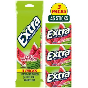 Extra Sweet Watermelon Sugar-Free Gum - 15 sticks/3pk - 1 of 4