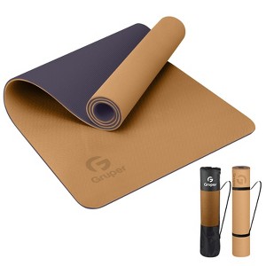 Gruper Non Slip Eco Friendly Yoga Mat with Carrying Strap for Women Fitness Exercise Pilates and Home Workouts - 1 of 4
