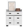 ORRD White Multi-Drawer Dresser, 6-Drawer Storage Cabinet with Double Drawer & Wide Top, Nightstand & Entryway Table - 3 of 4