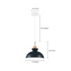 Rennnsan Veorix 11"W 1-Light Dome Wood Modern Dimmable Pendant - 3 of 4