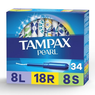 Tampax Pearl TriplePack with LeakGuard - Lite/Regular/Super Absorbency - Unscented - Plastic - 34ct