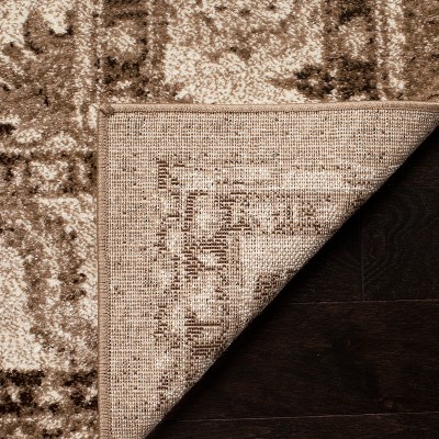 Taupe Square Synthetic Non-slip Area Rug