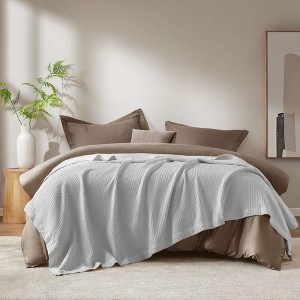 Waffle Weave Lightweight Layer for All Seasons, Ultra Soft 100% Cotton, Breathable & Low-Pilling Construction - 1 of 4